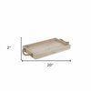Homeroots Wooden Tray with Rope Handles, Light Gray 399699